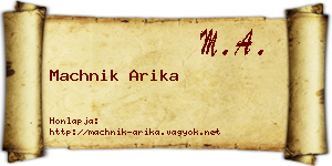 Machnik Arika névjegykártya